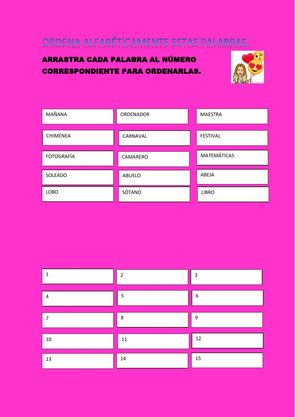 Ordenar alfabéticamente