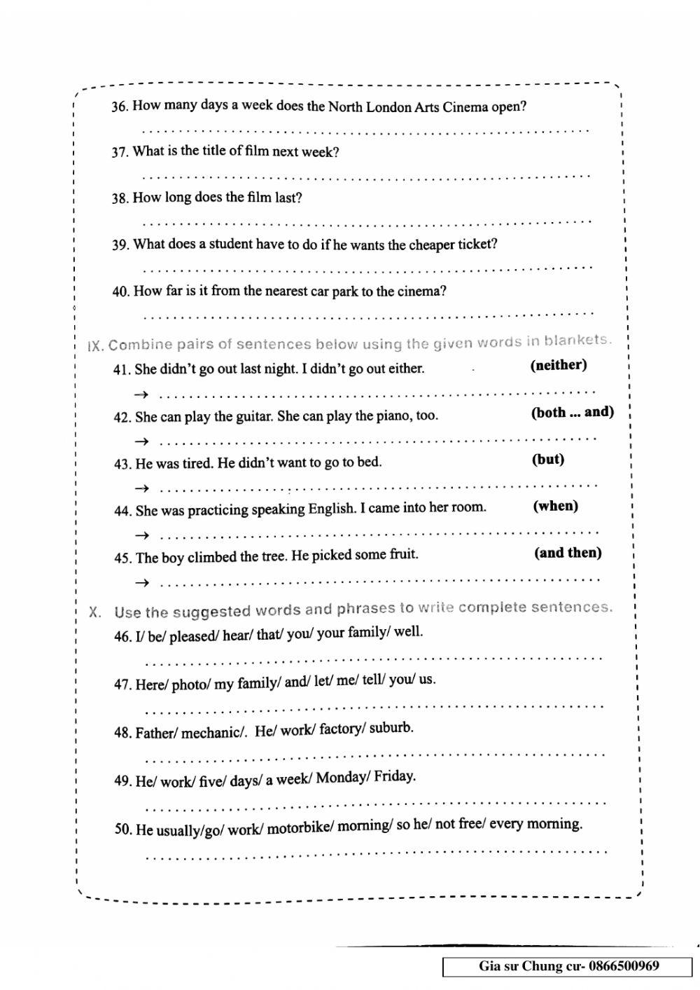 English 6 - Đề số 22