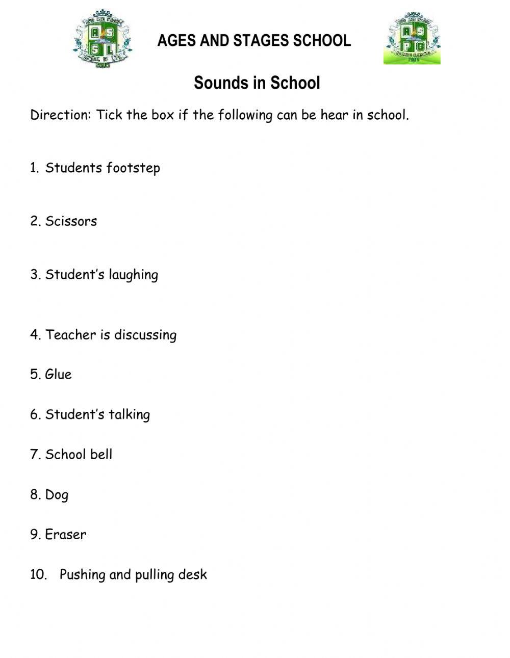 Sounds in school