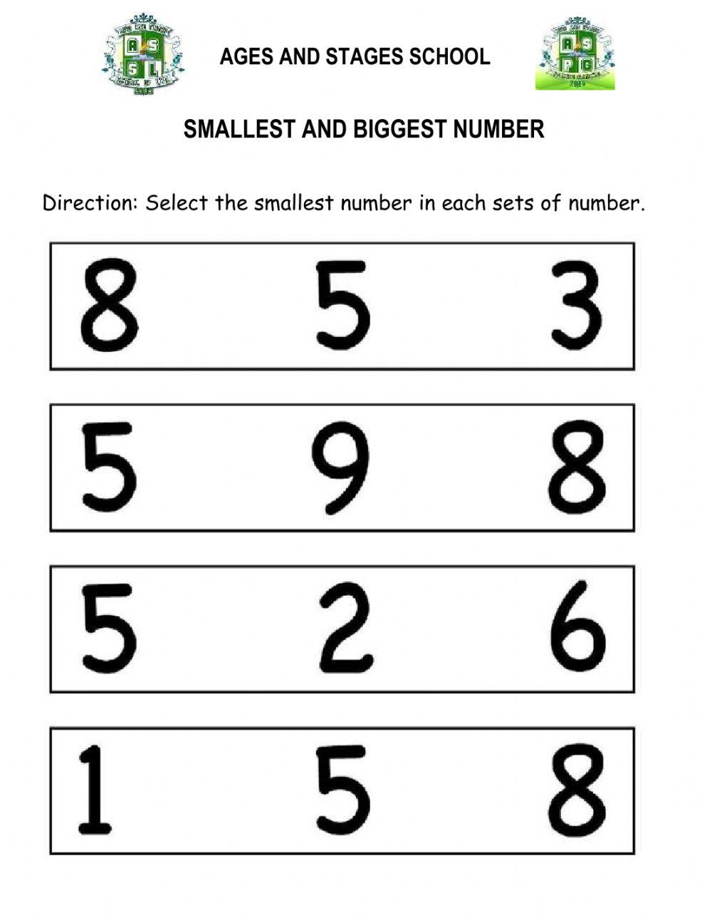 Smallest and biggest number