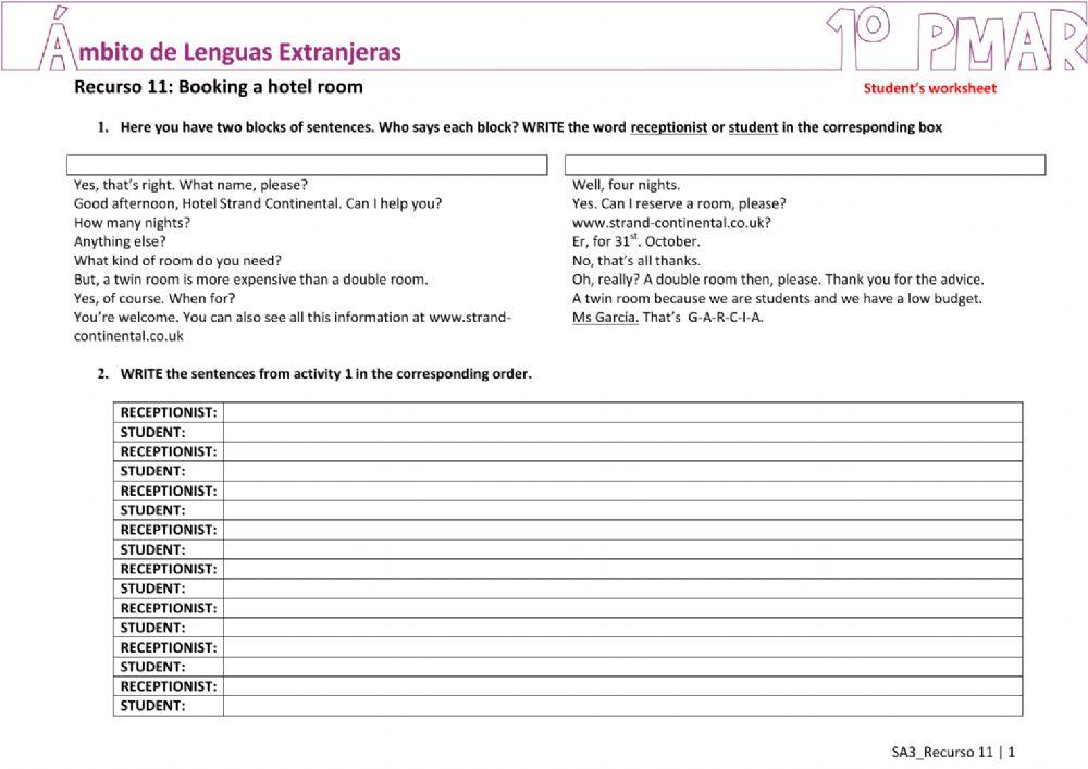 Booking a hotel room