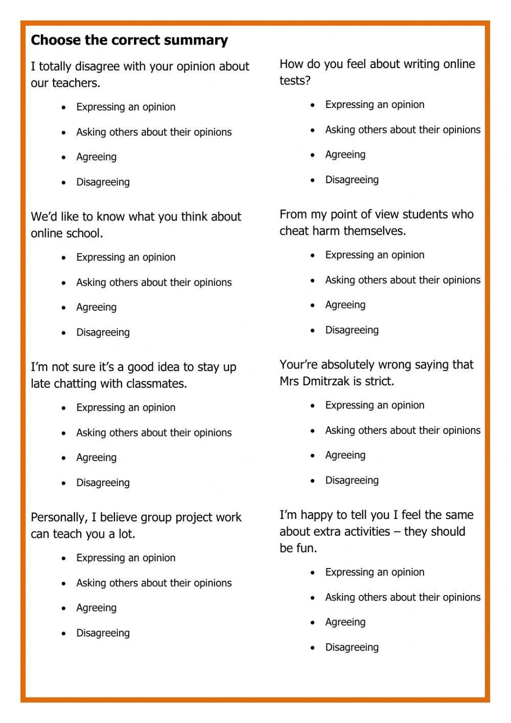 Language functions - opinions