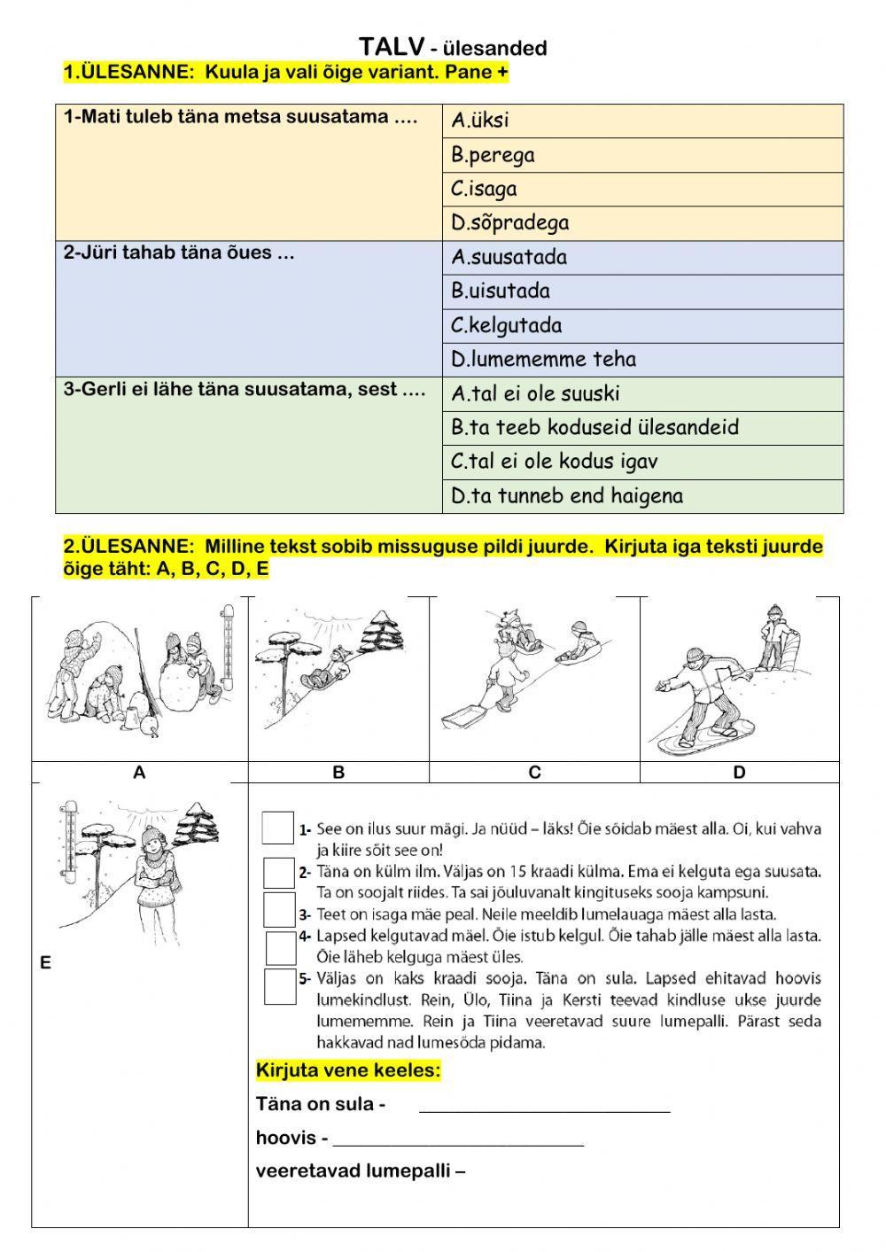 4kl-TALV kuulamine+lugemine