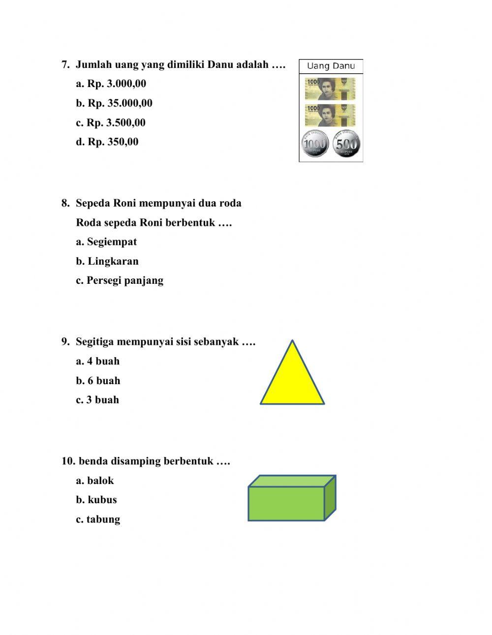 Matematika semester 1 2020