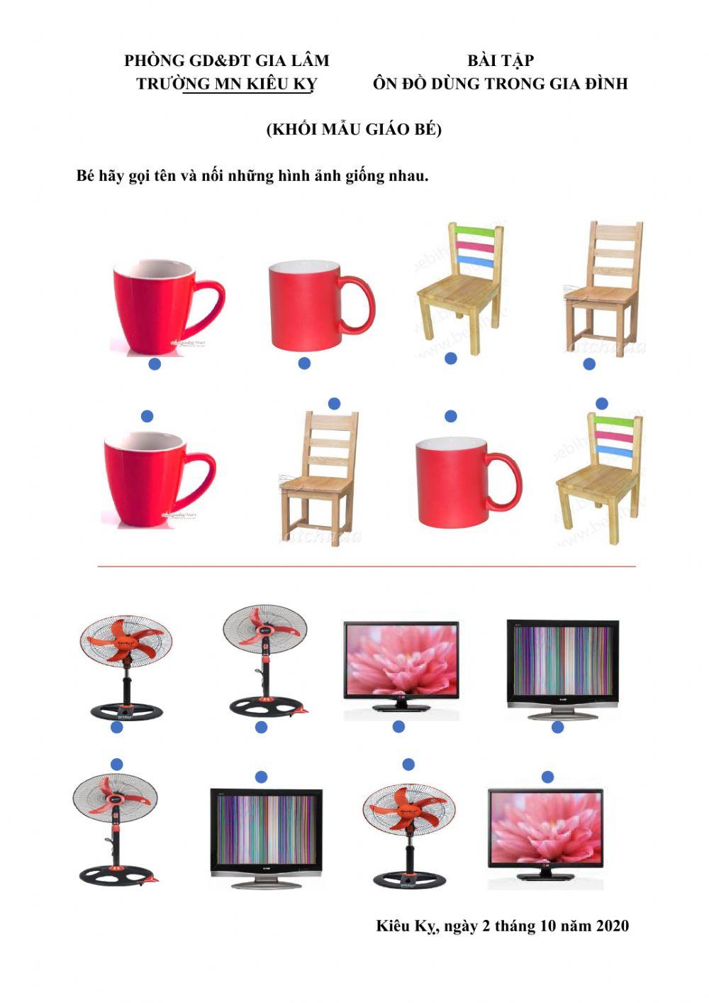 Ôn nhận biết đồ  dùng trong gia đình