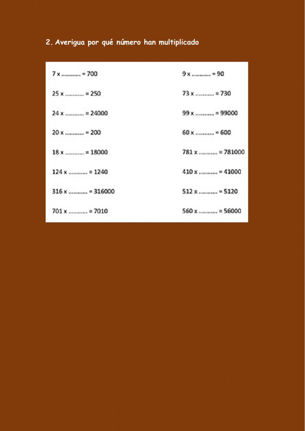 Multiplicar por la unidad con ceros