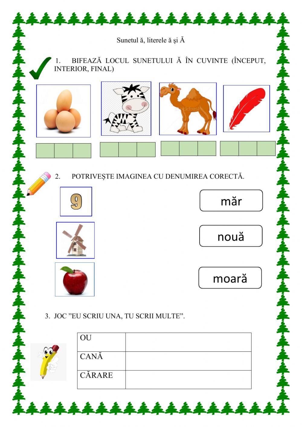 Sunetul si litera ă