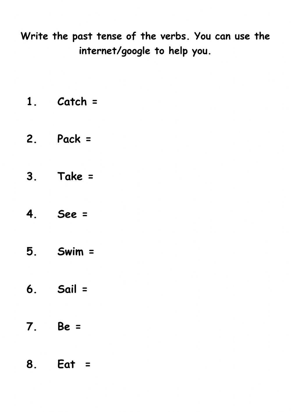 Year 3: Unit 9:simple past tense