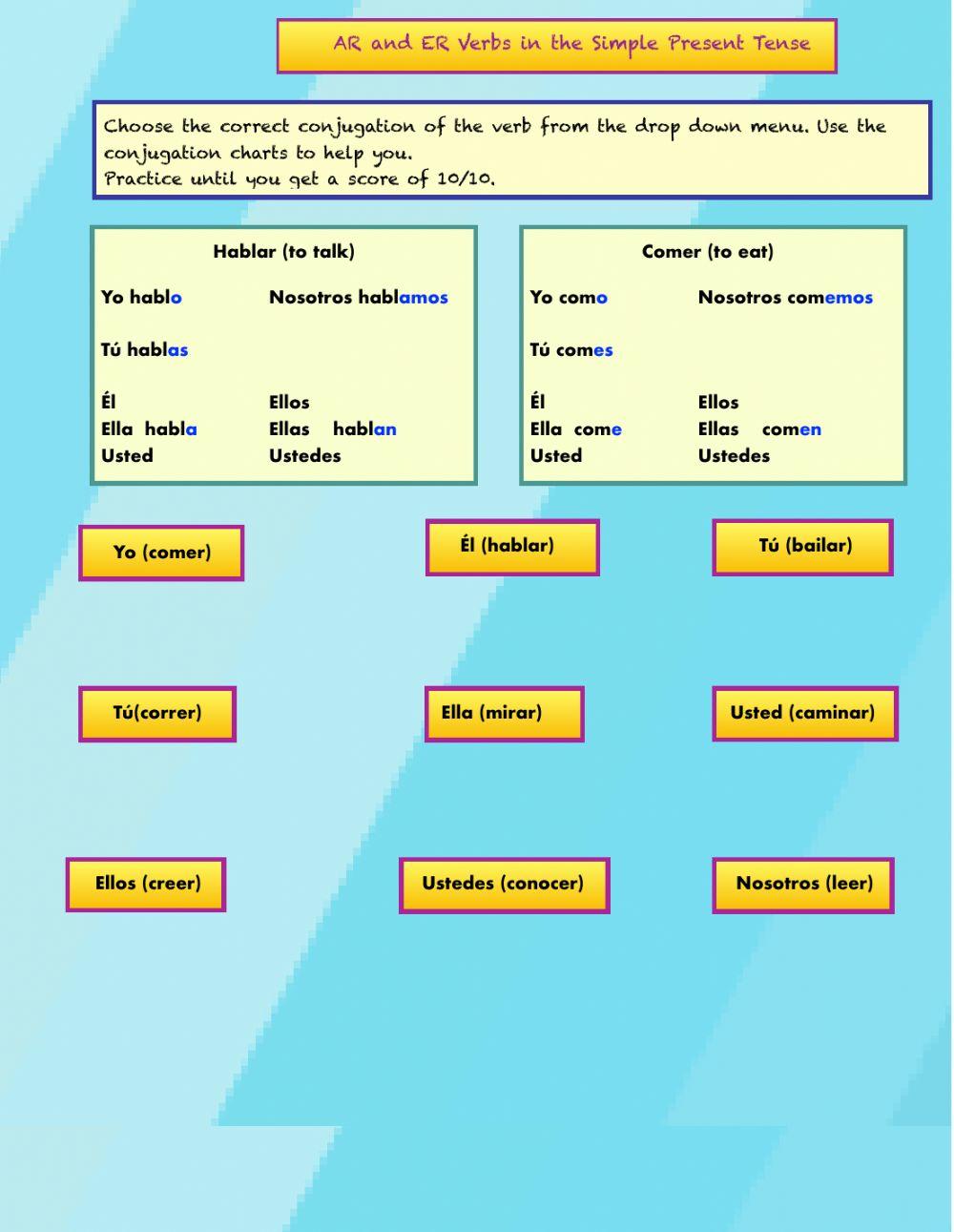Conjugating AR and ER Verbs