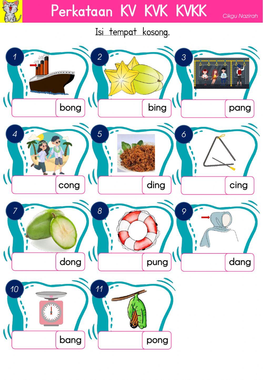 Perkataan kv kvk kvkk - lengkapkan perkataan