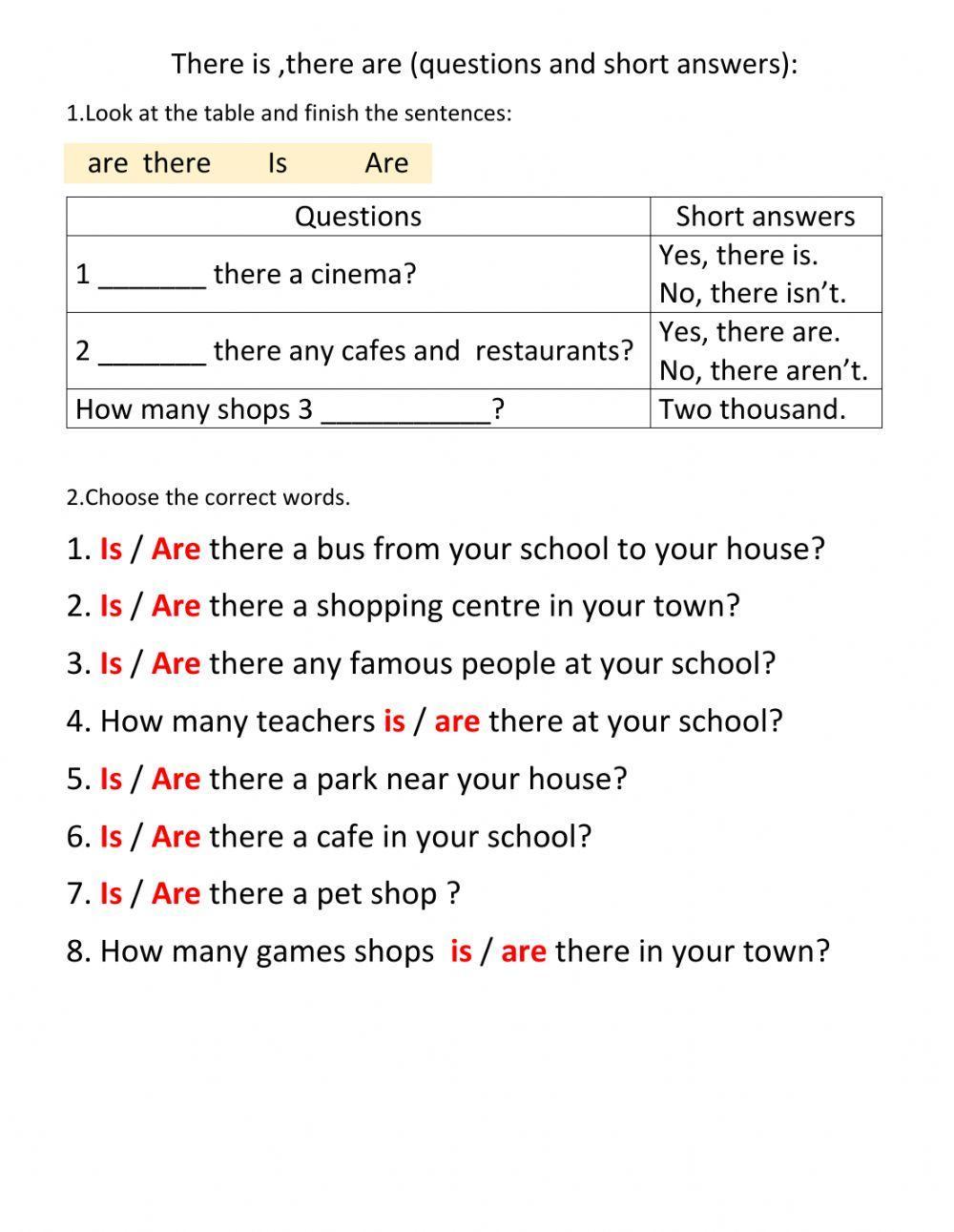 There is-are (questions.short answers).EPS.(Ex.1-3,pg.27).