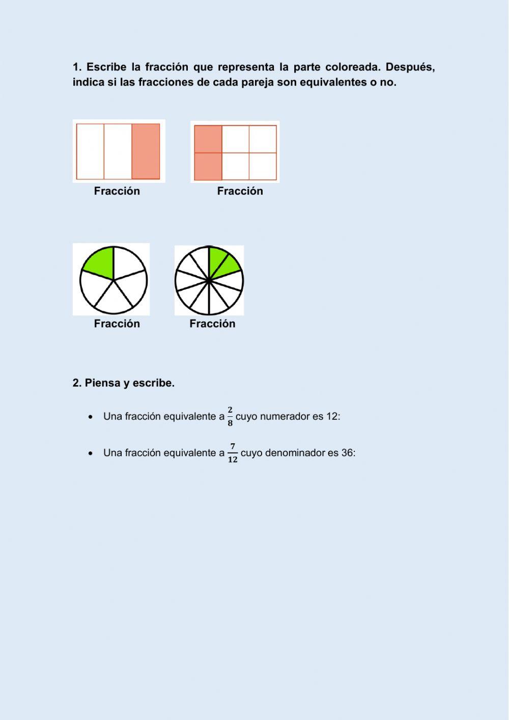 Fracciones equivalentes