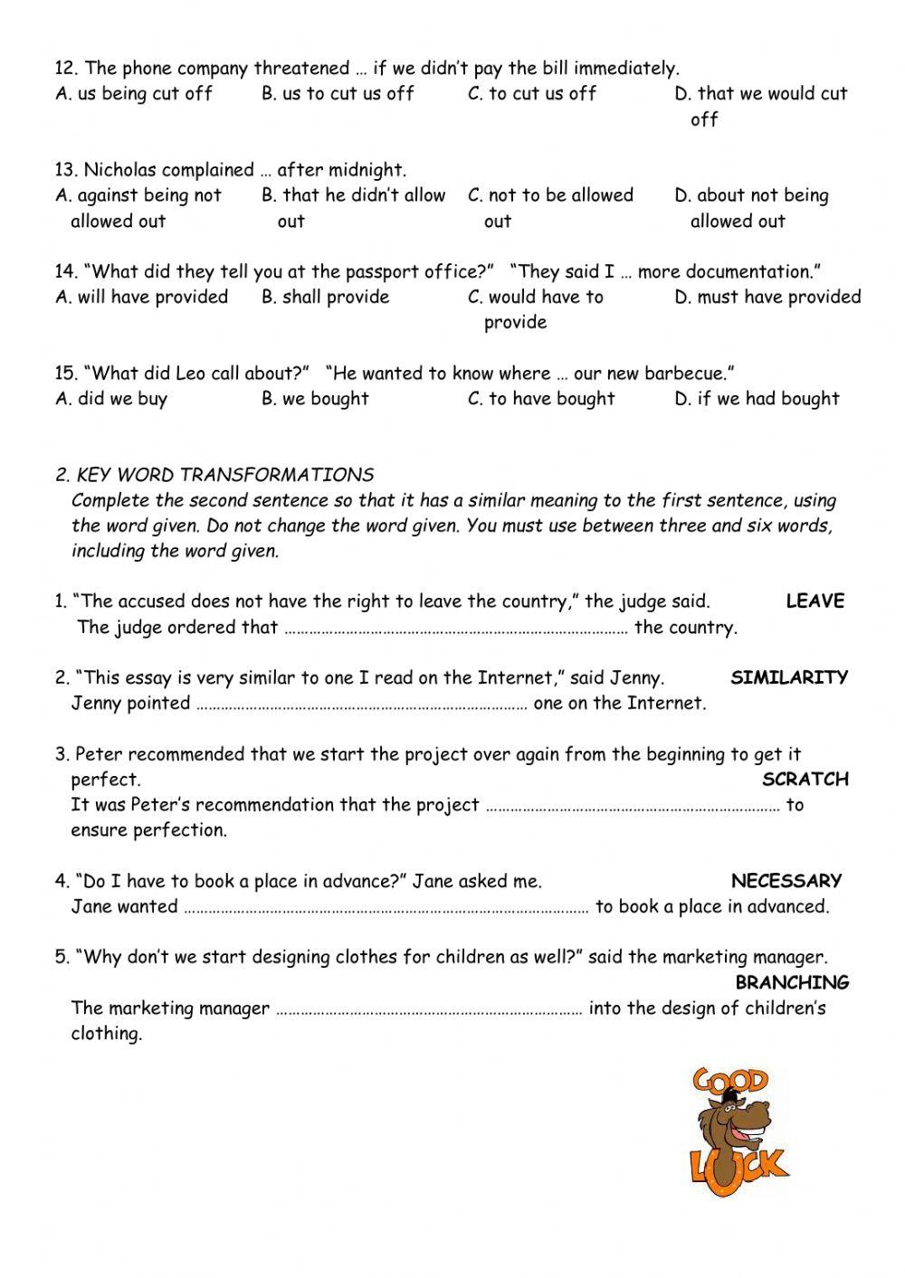 Mastermind Unit 11 GrammarTest