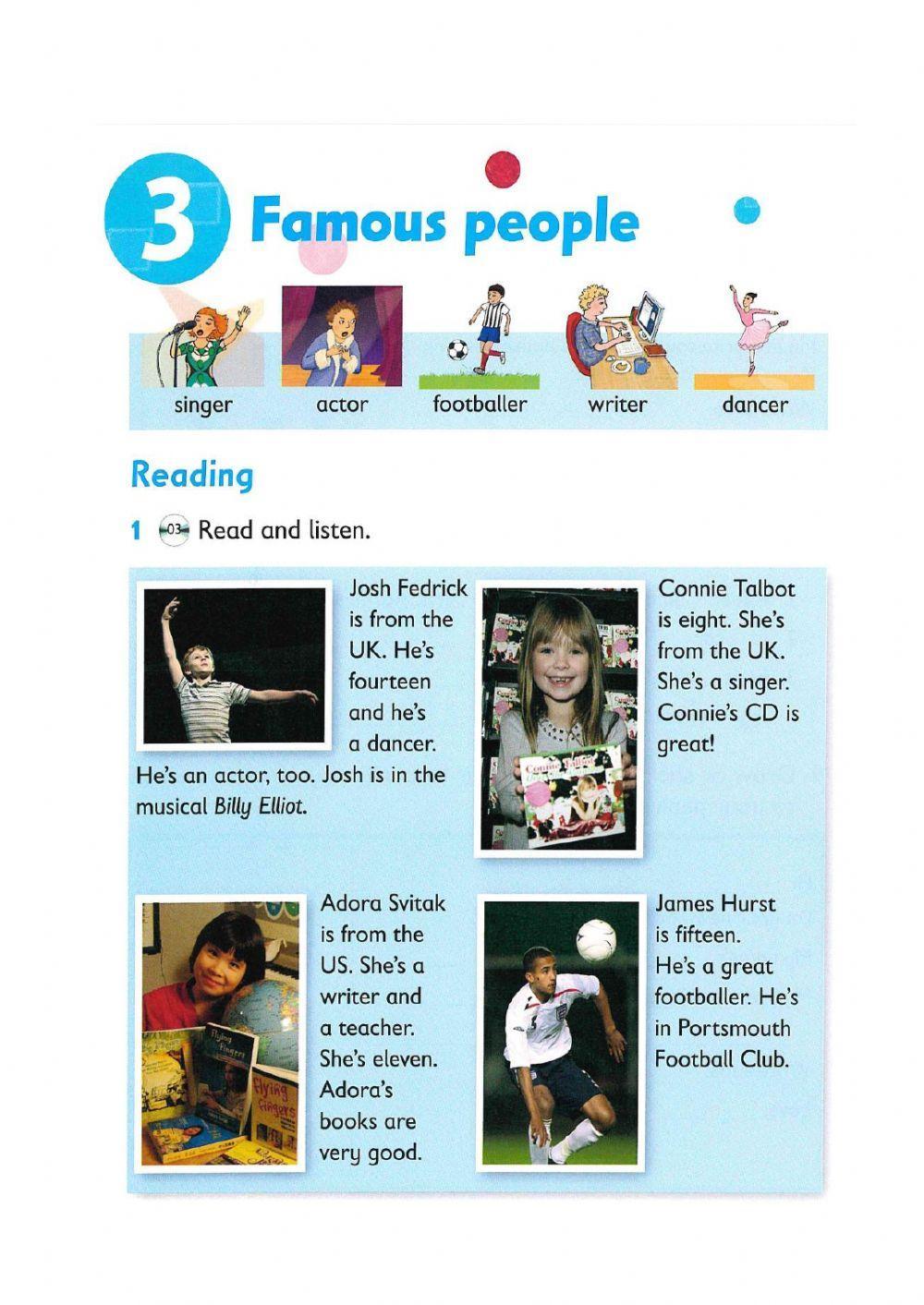 Reading and writing - Famous people