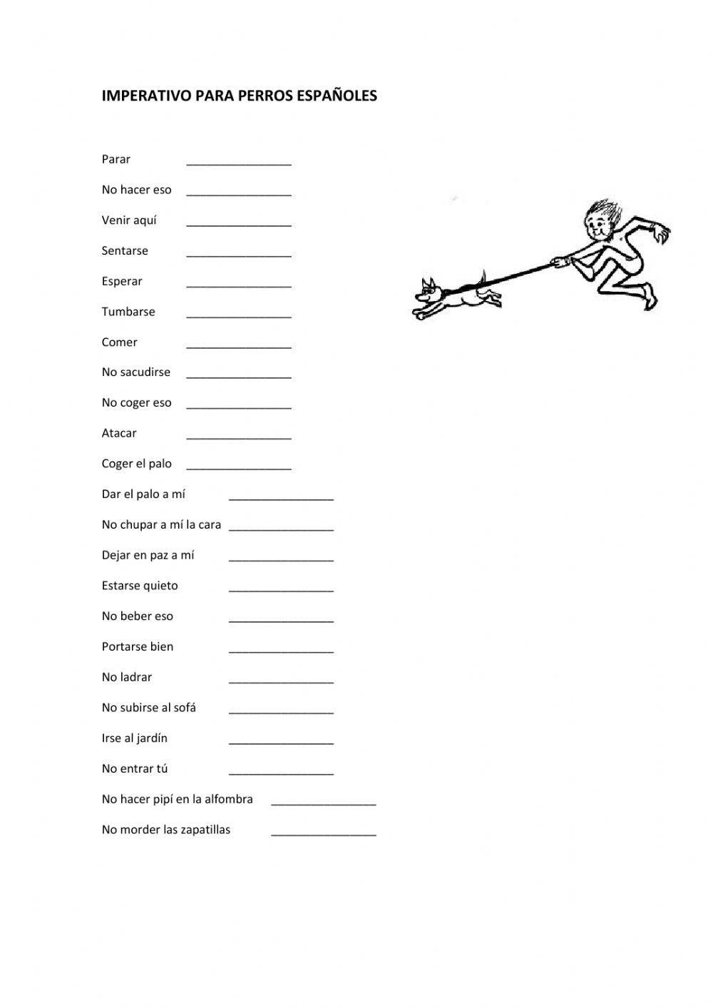 B1 Imperativo para perros