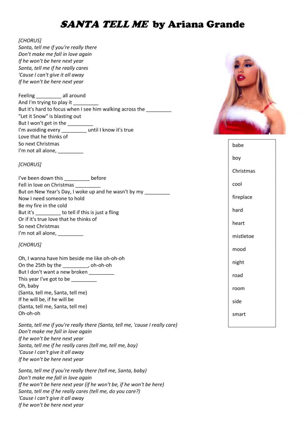 Ariana Grande Santa Tell Me Lyrics