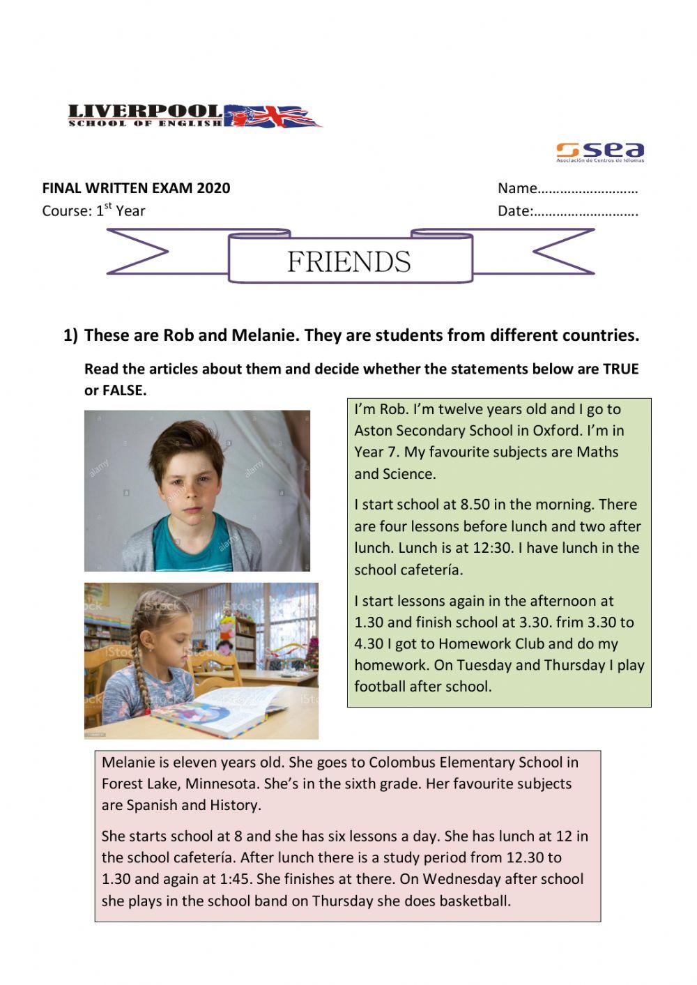 Final exam 2020 1st year