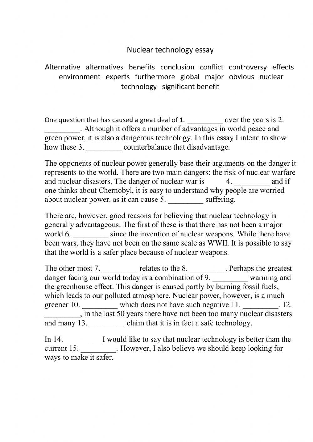 Nuclear technology essay