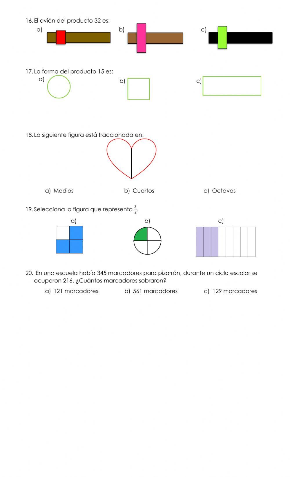 Cuestionario Matemáticas