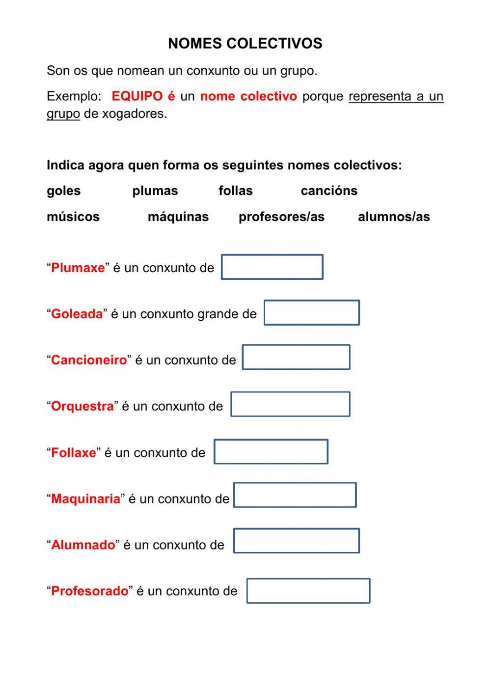 Nomes colectivos Nomes colectivos