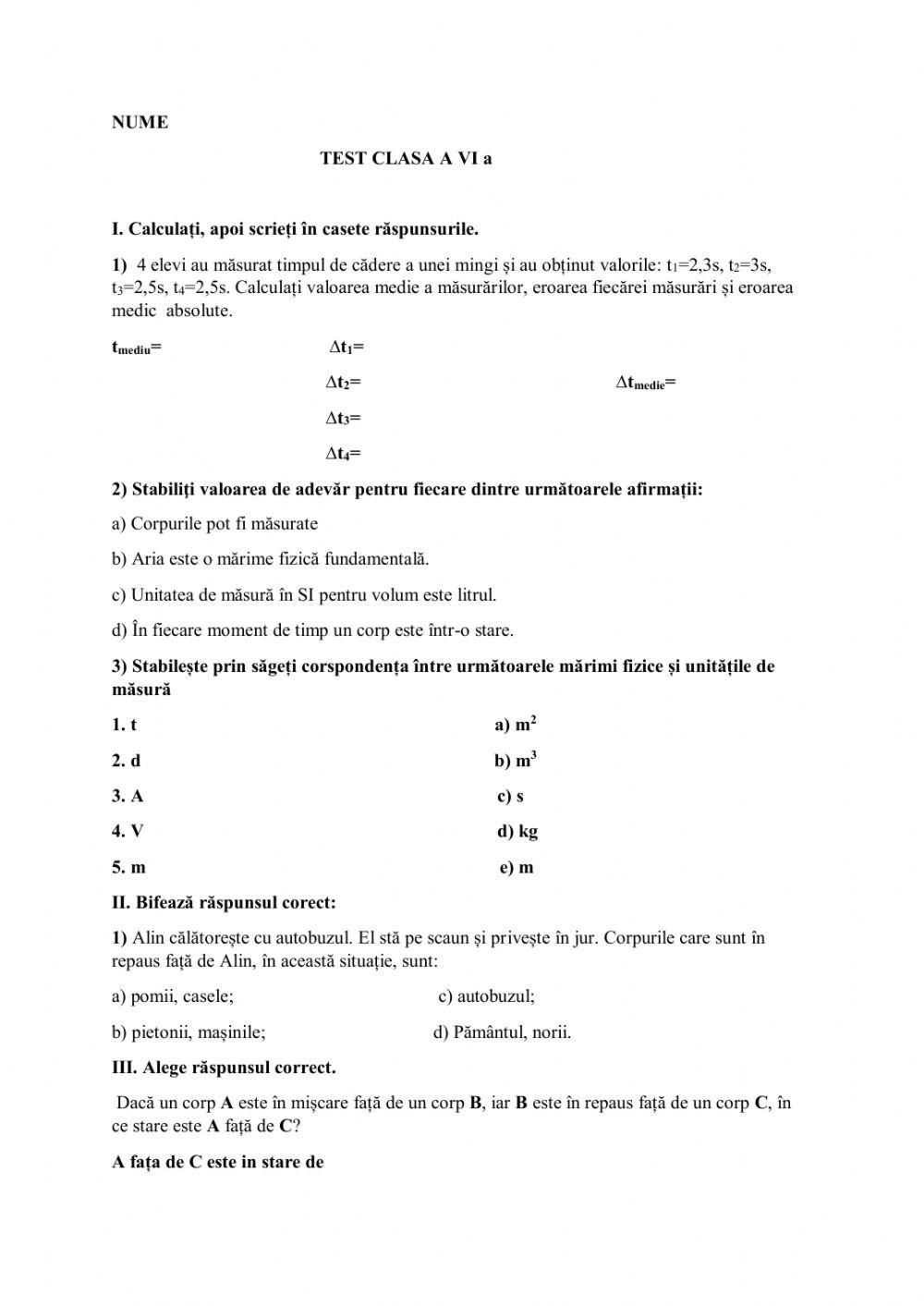 Eroare. Mișcare. Repaus