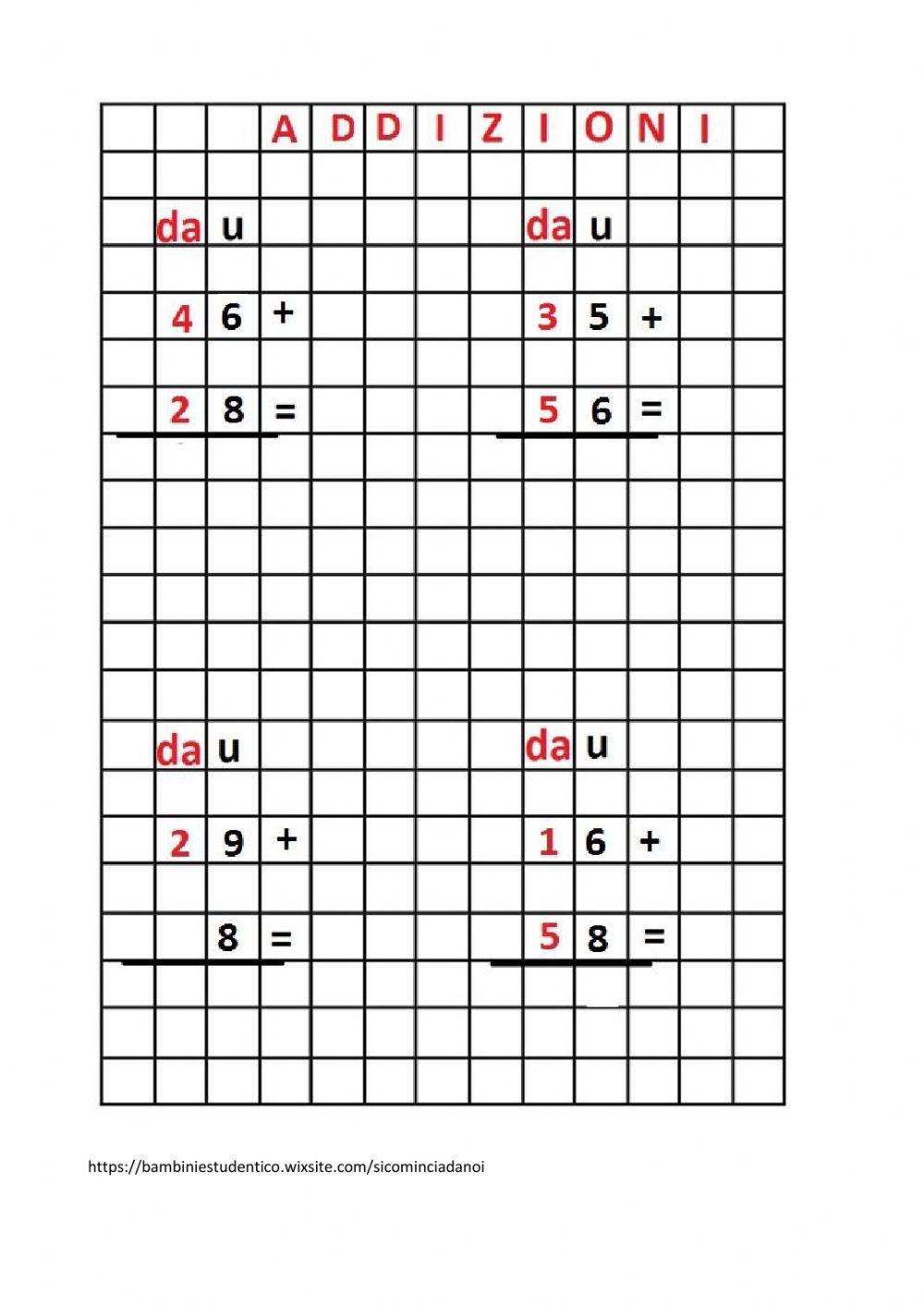 Addizioni con riporto