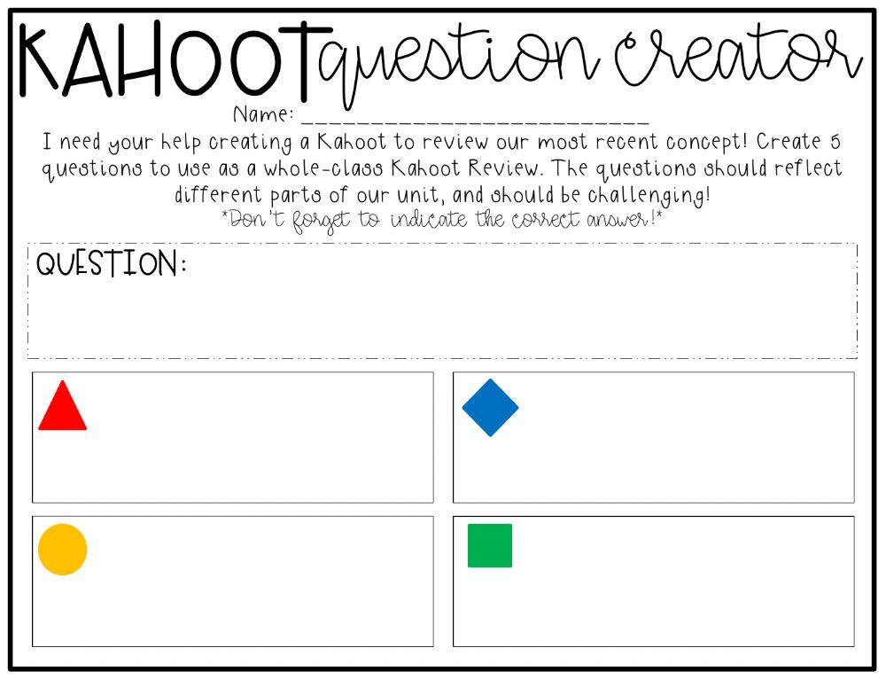 Kahoot creator worksheet live worksheets
