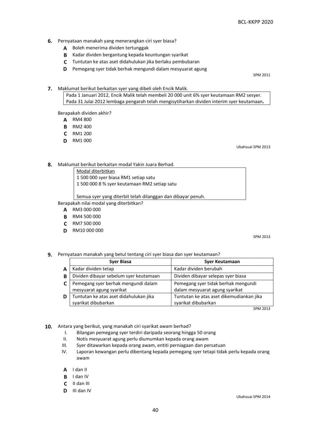 K1 modul 14 spm sebenar