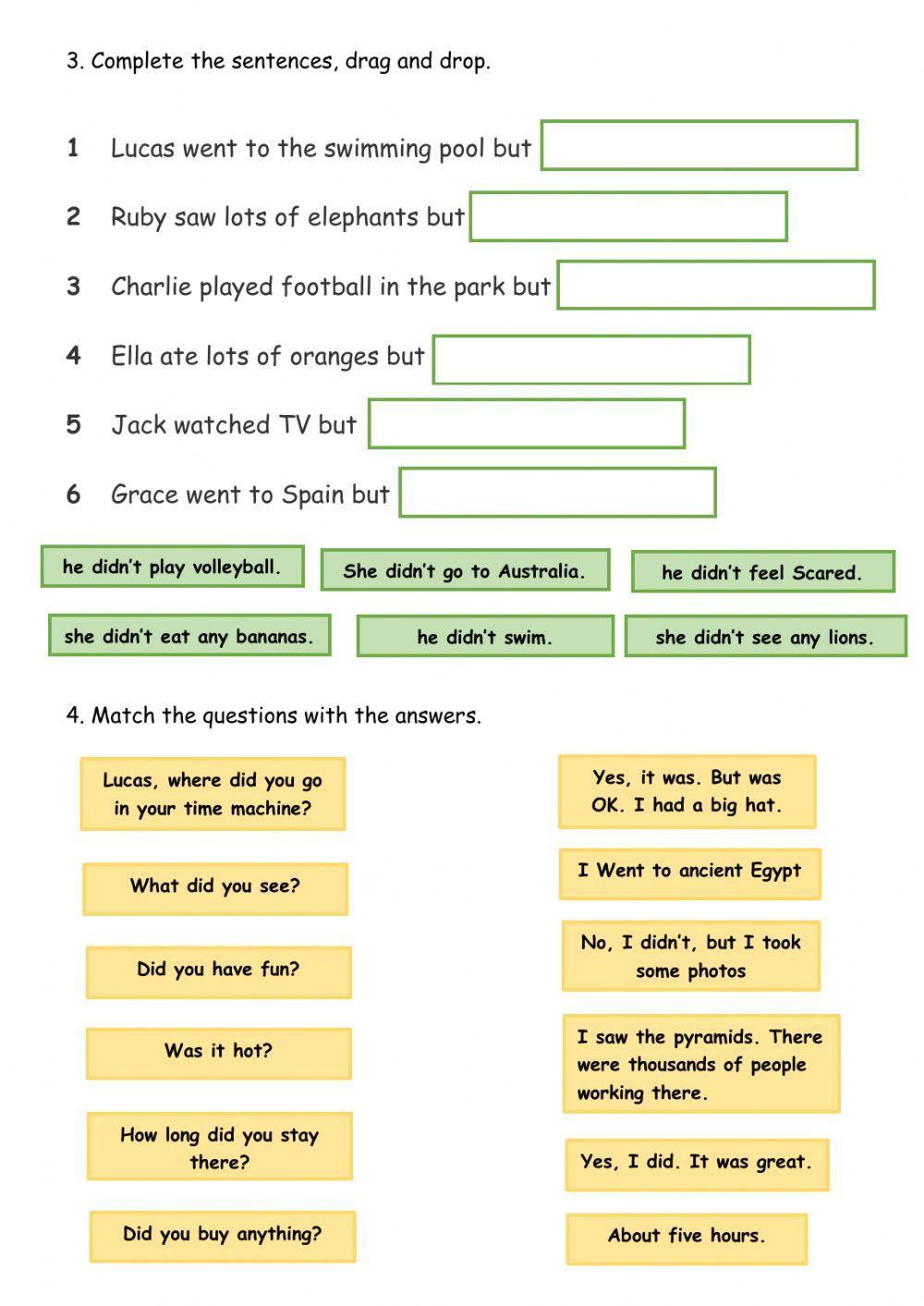 Simple Past negative and interrogative form