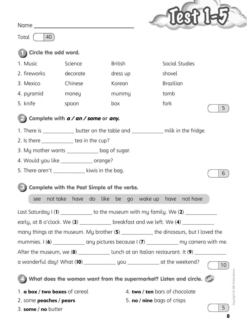 English Year 4 GetSmart Plus Test 1-5