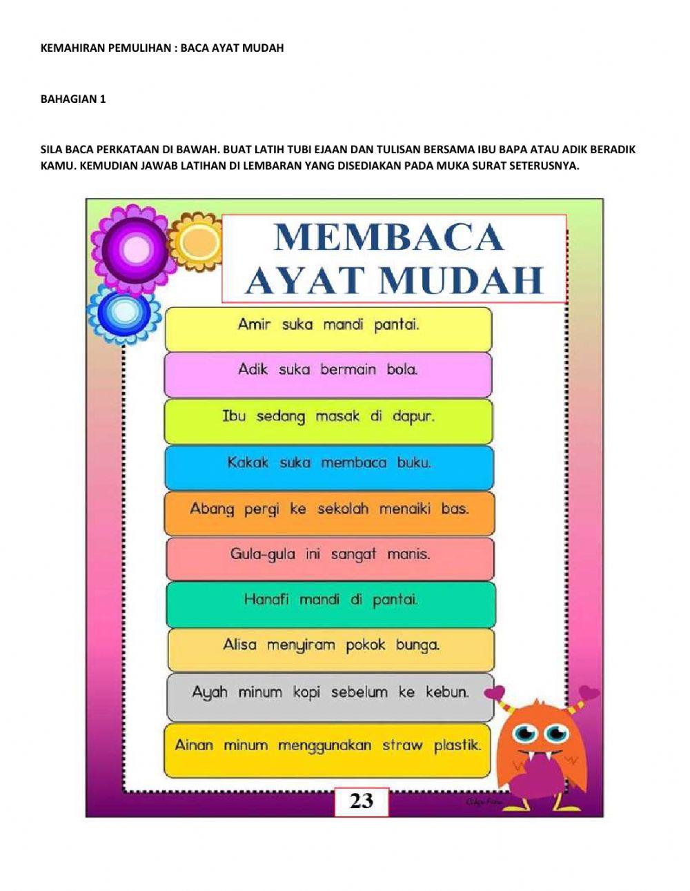 Latihan Baca Ayat Mudah - Part 1