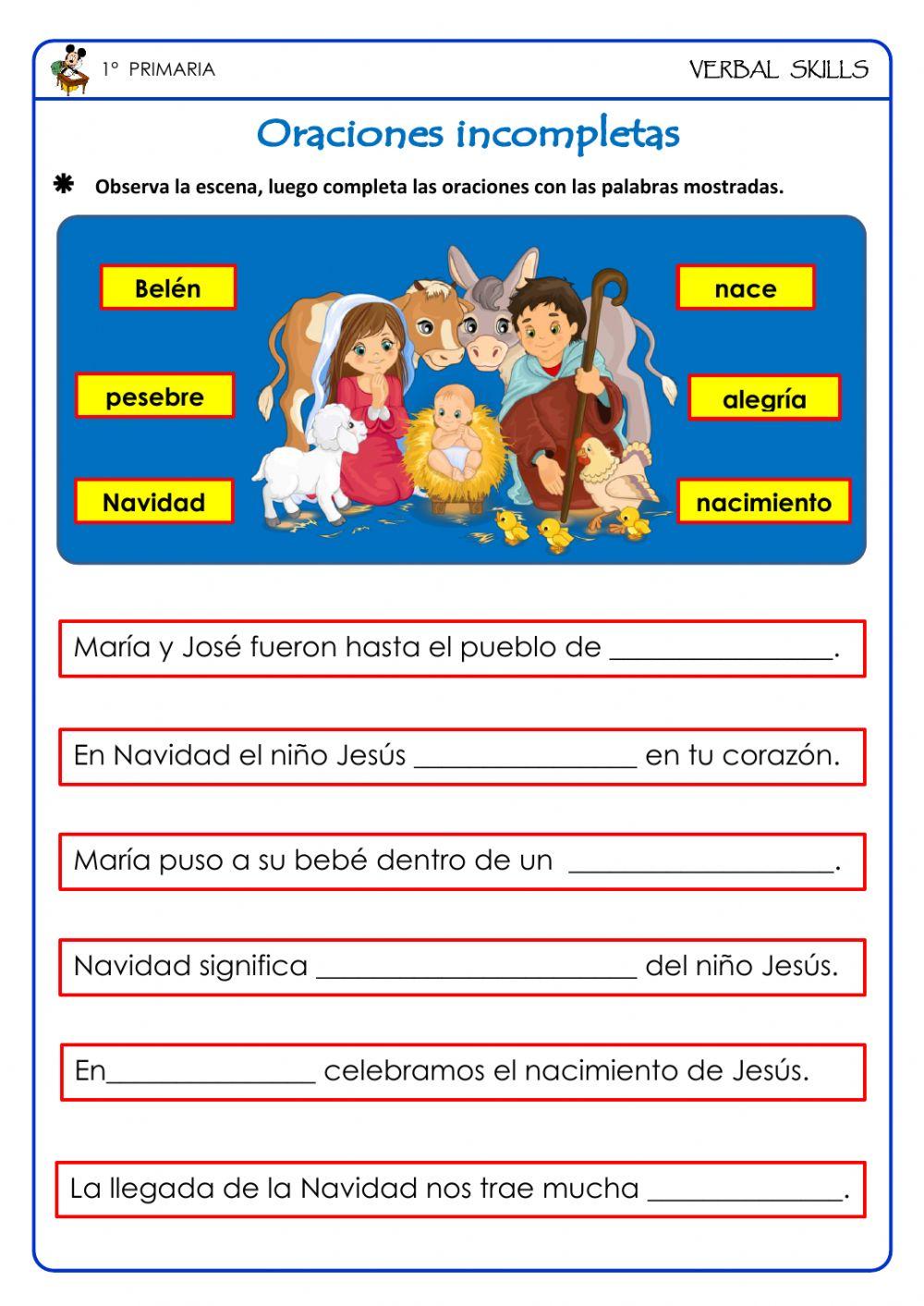 Oraciones incompletas