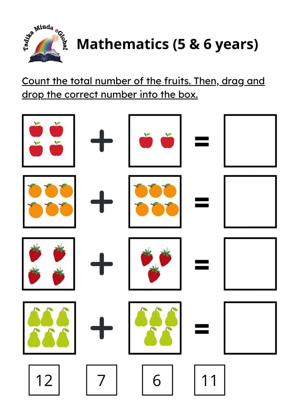 Mathematics 5 & 6 Years Old: Fruits 1
