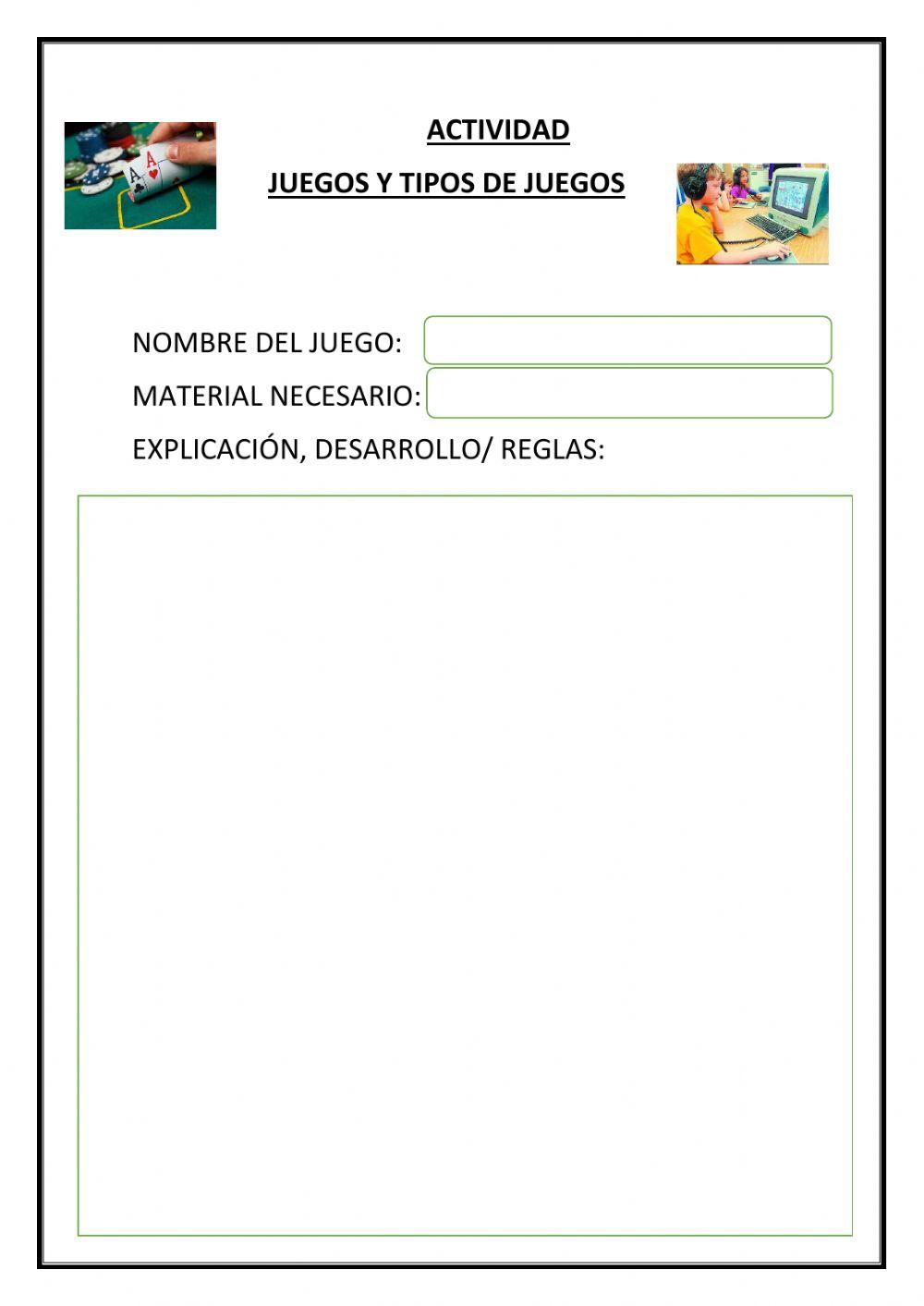 Juegos y tipos de juegos