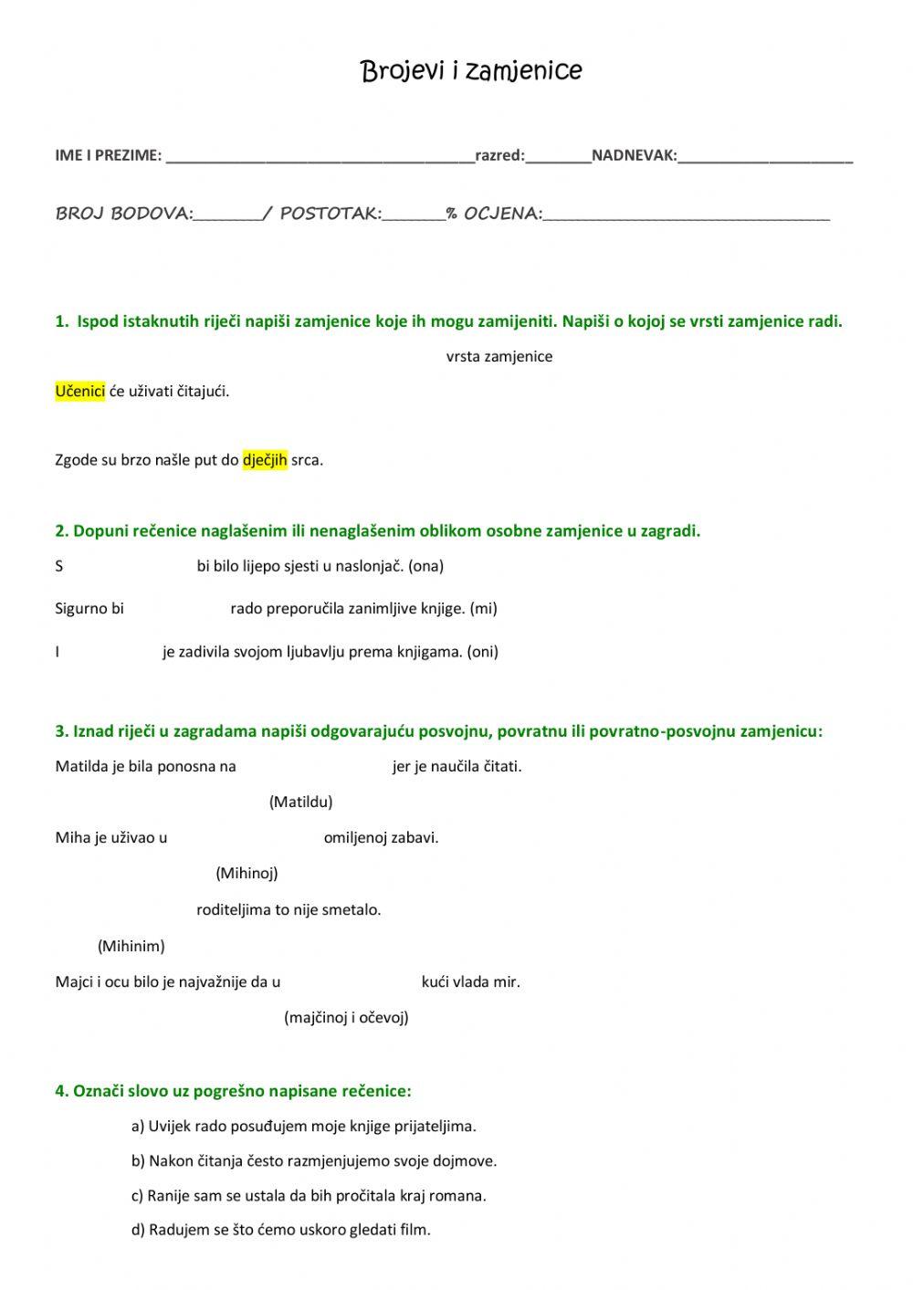 HJ6 Brojevi i zamjenice