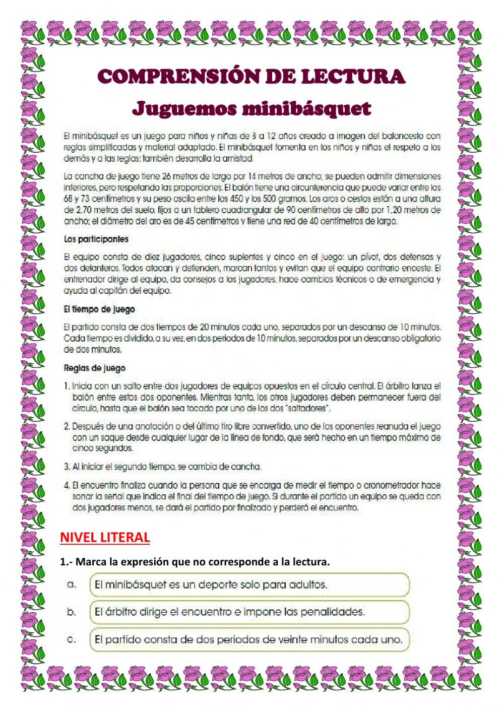 Comprensión de lectura