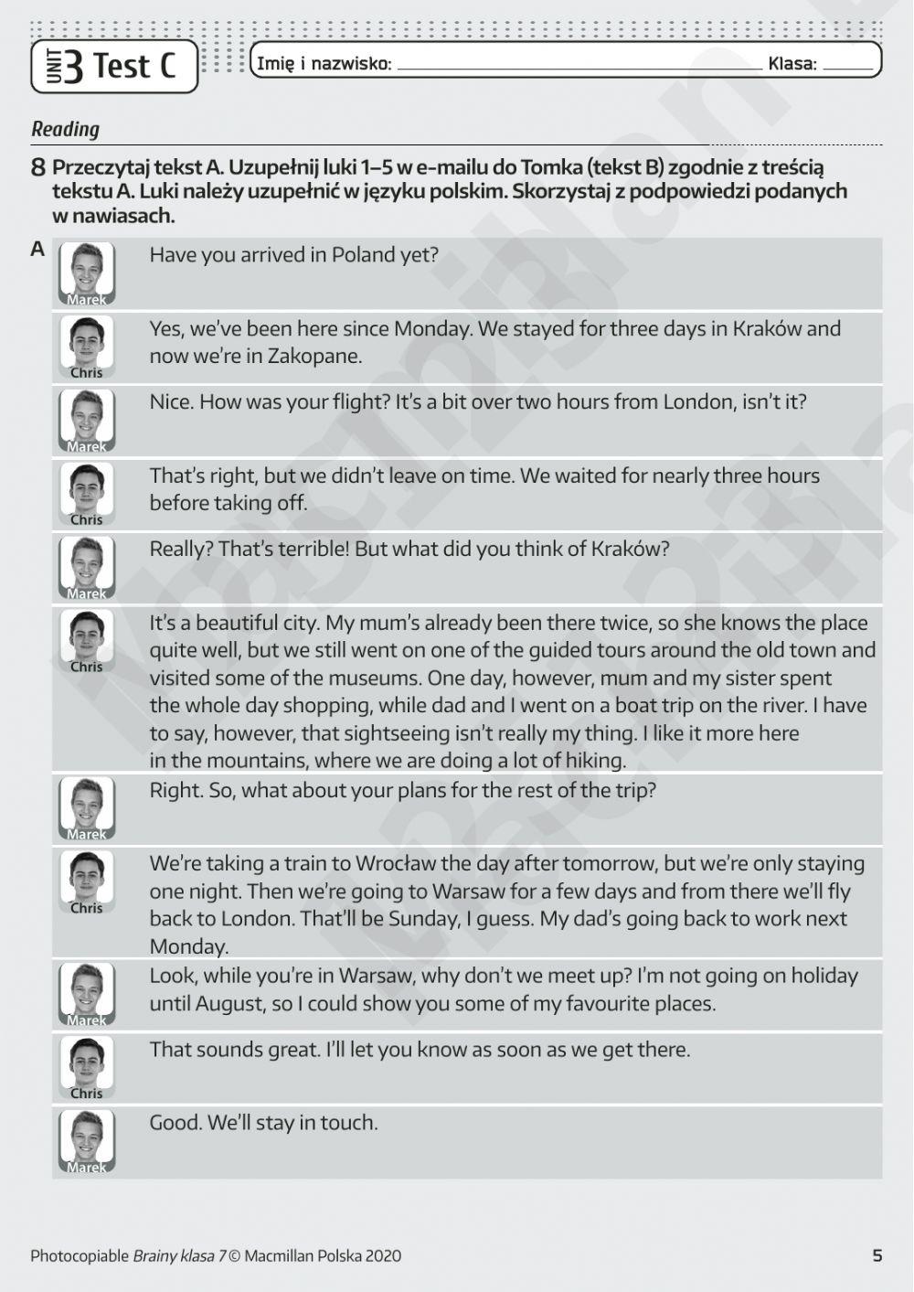 Brainy 7 unit 3 test c