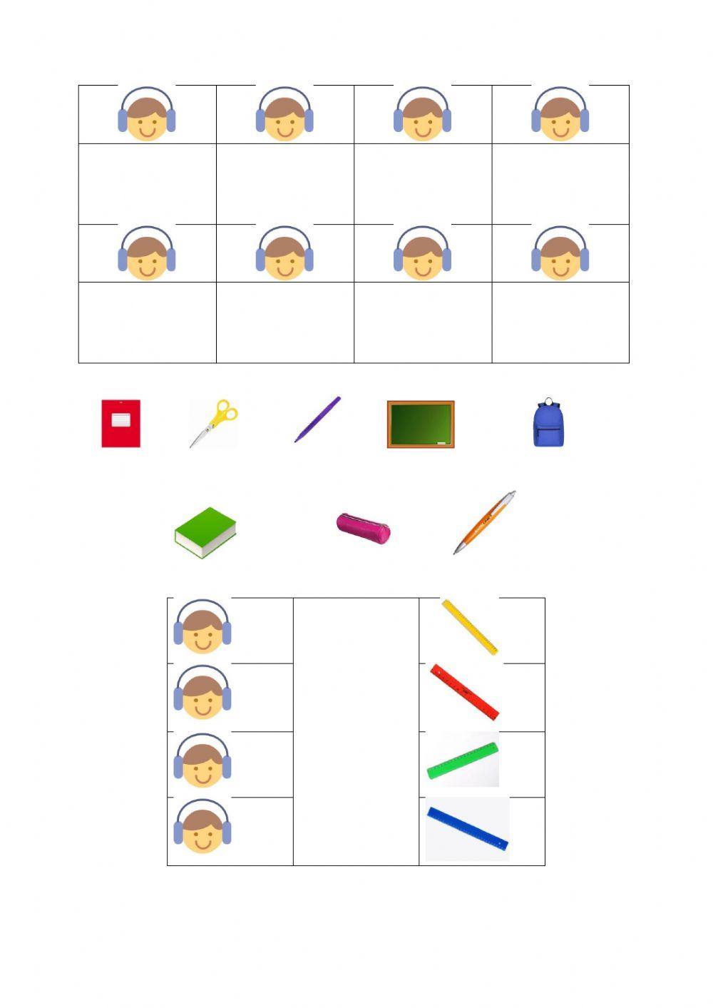 Школьные принадлежности. РКИ для детей