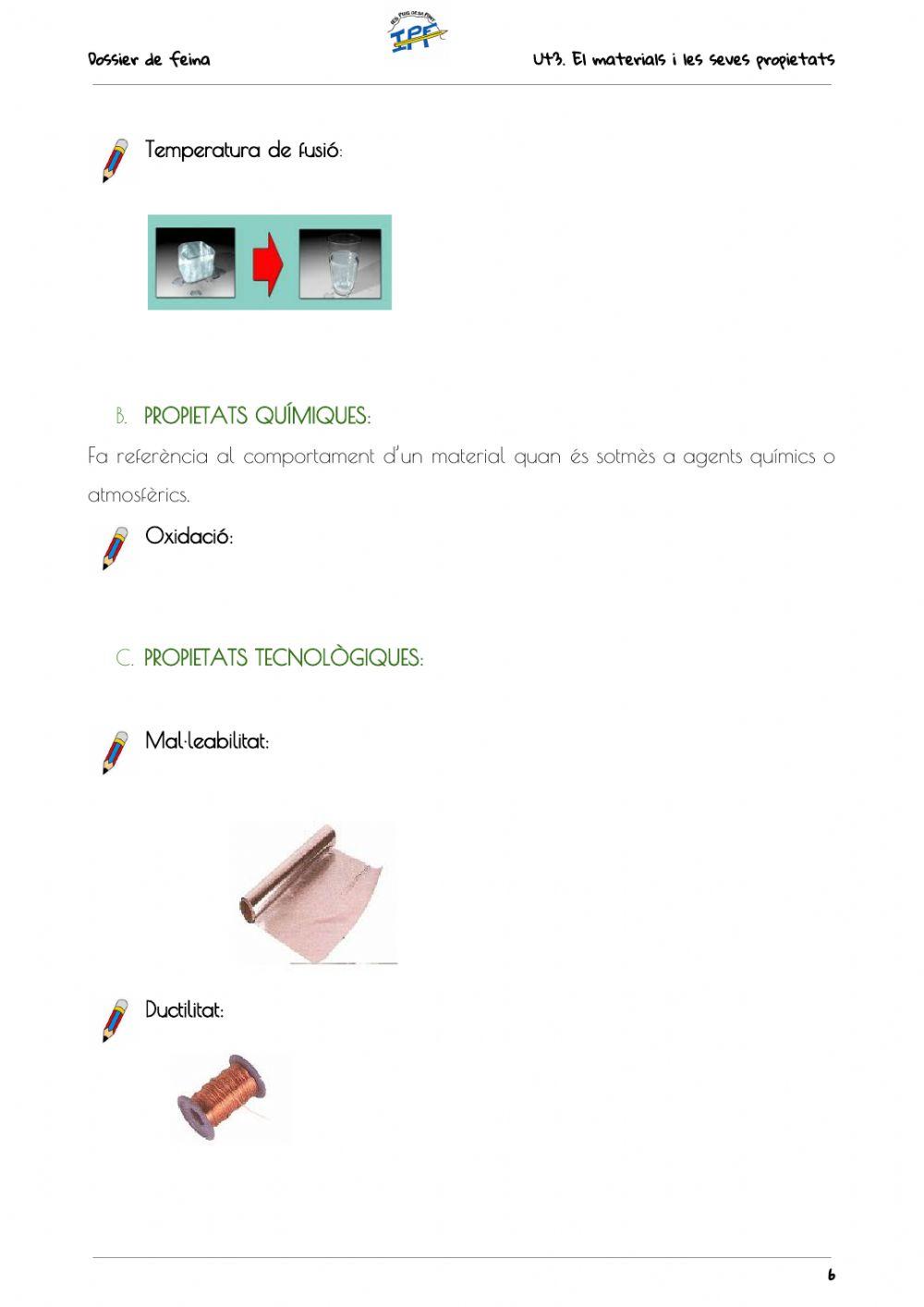 Classificació i propietats dels materials