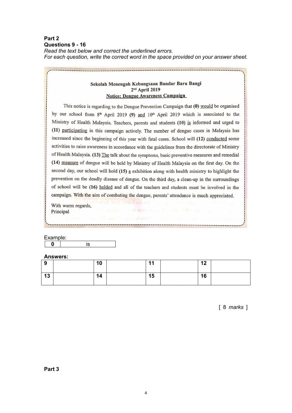 589708 | Test 2 English Form 1 | tcerH | LiveWorksheets