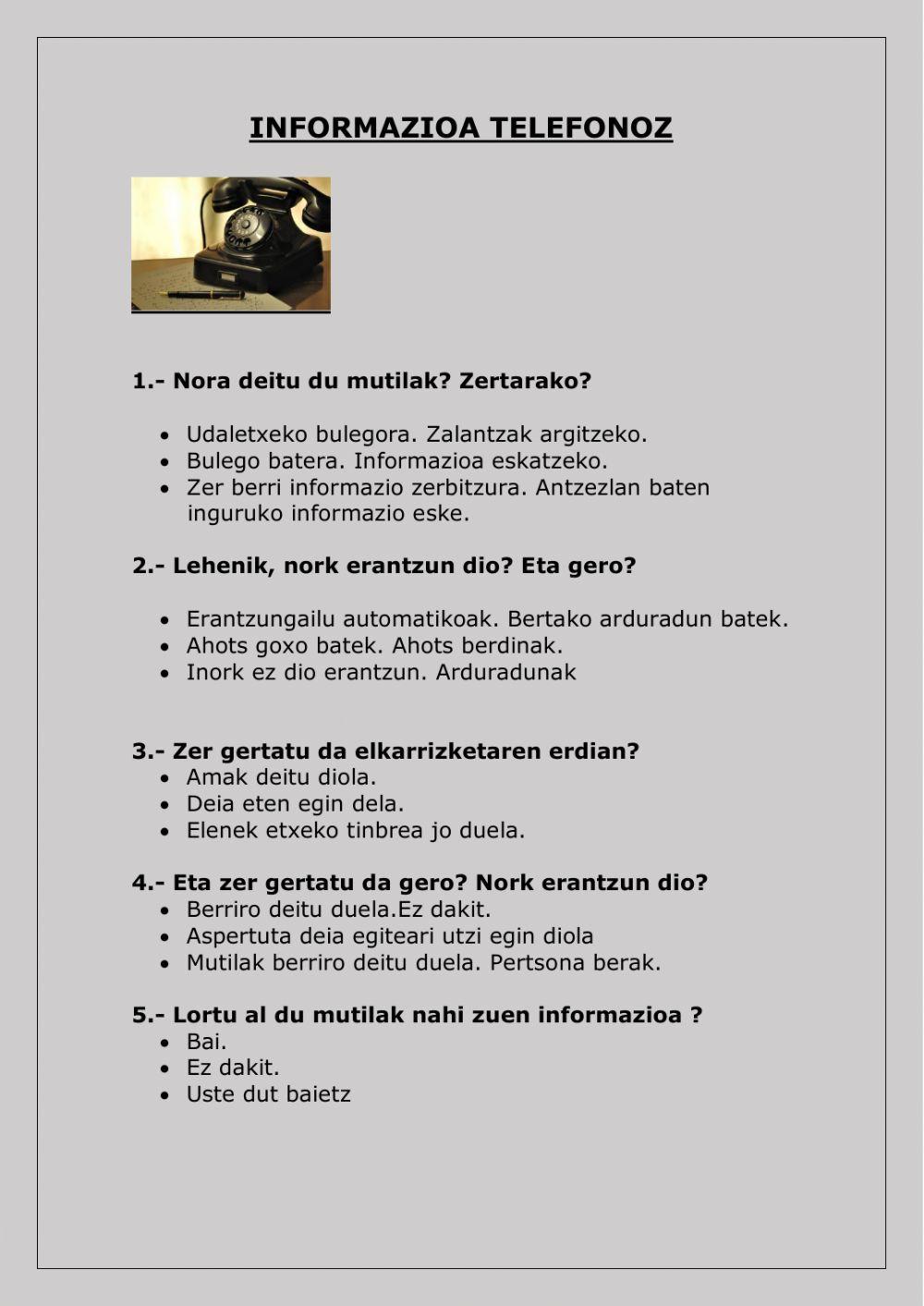 Informazioa telefonoz