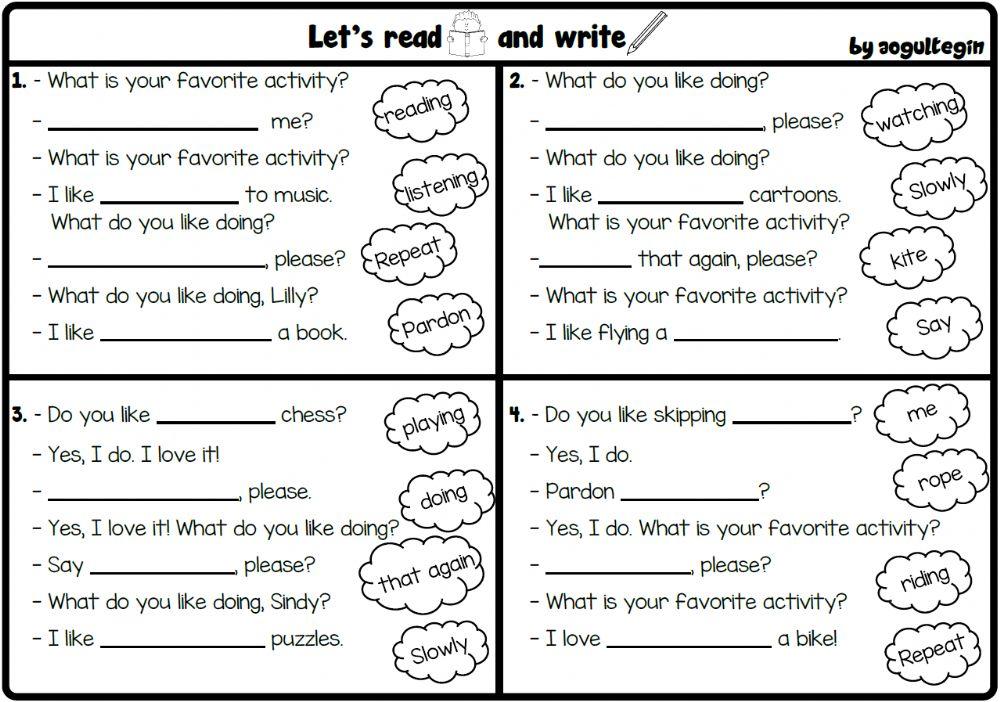 4.4. Free Time Activities & Like-Dislike