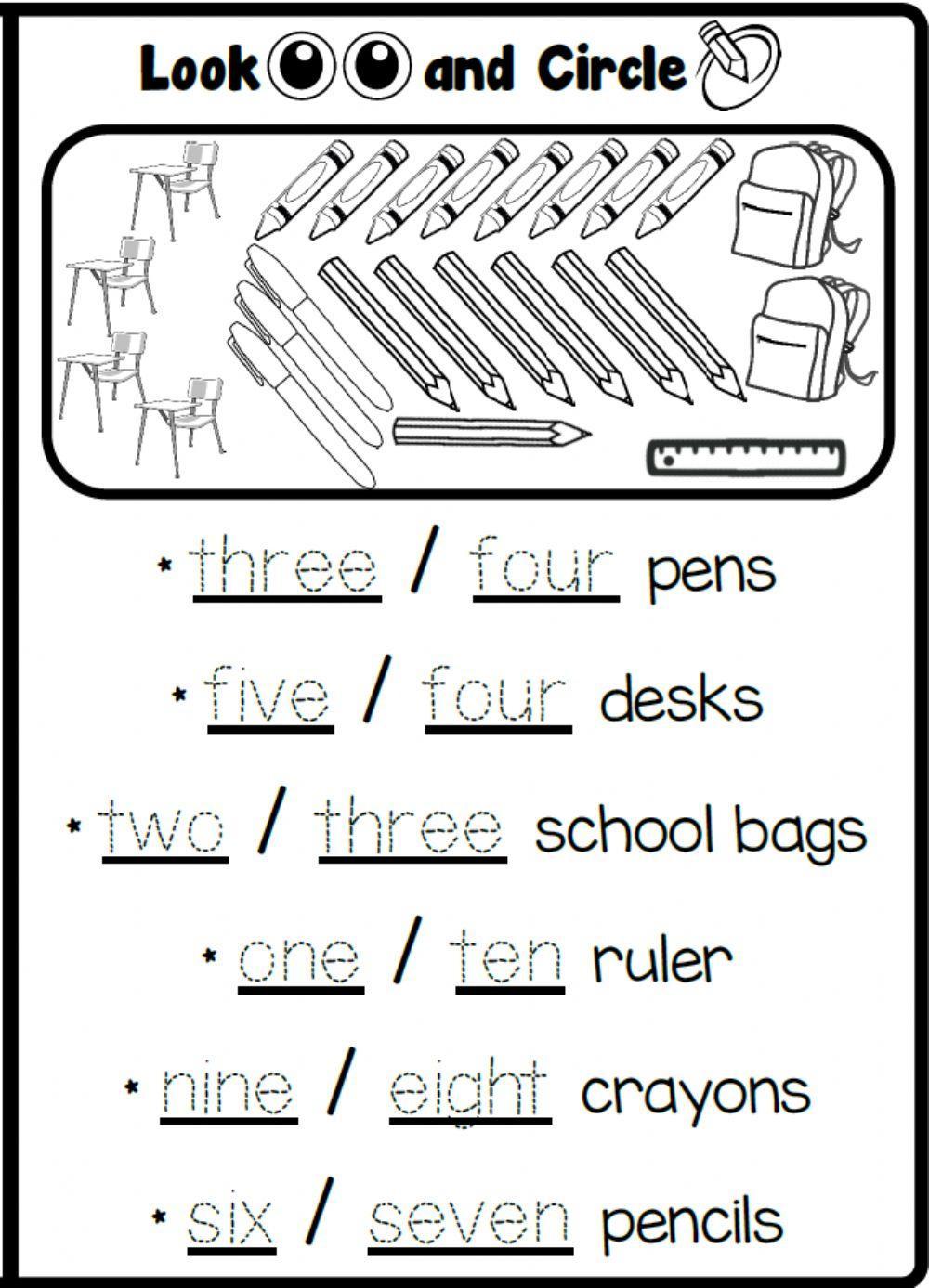 2.4. Numbers - Classroom Objects