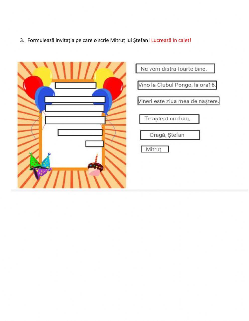 Litera ț. Invitația