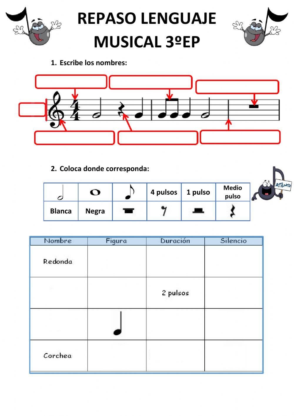 Repaso lenguaje musical 3ºep