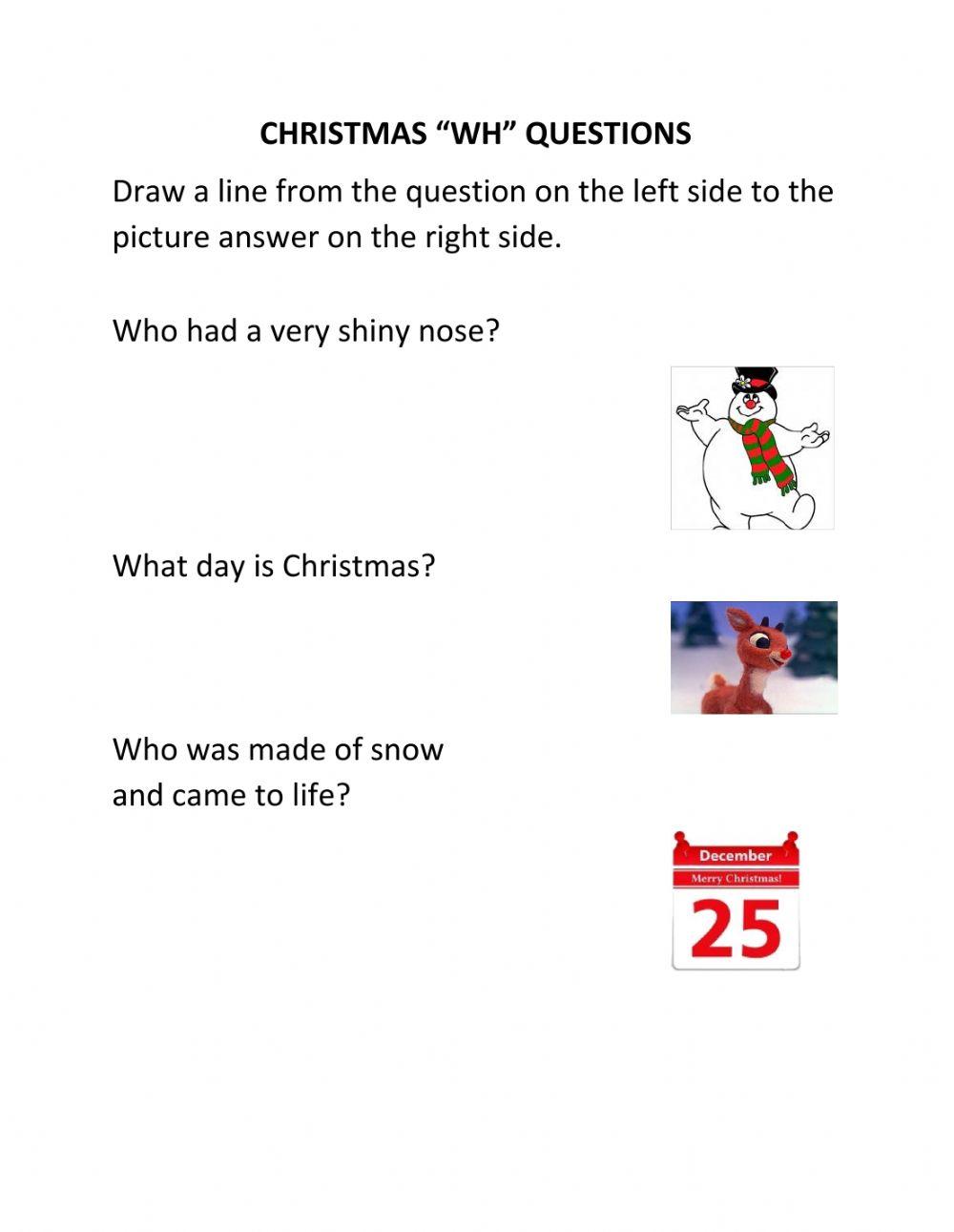 Christmas WH Questions