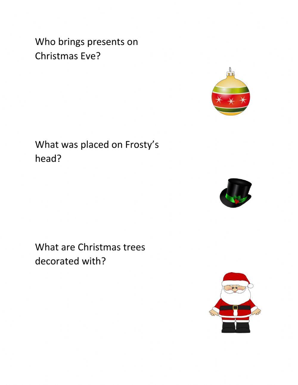 Christmas WH Questions