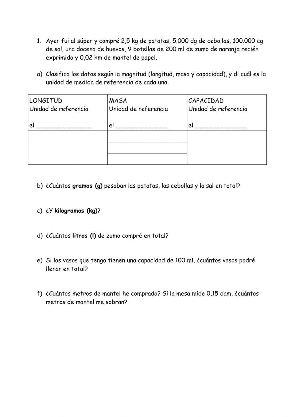 Problema unidades de medida