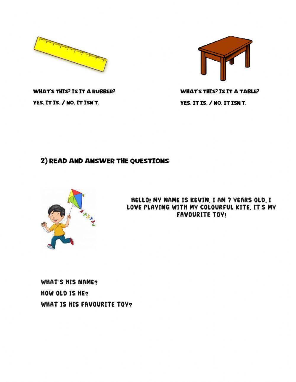 First form's final exam