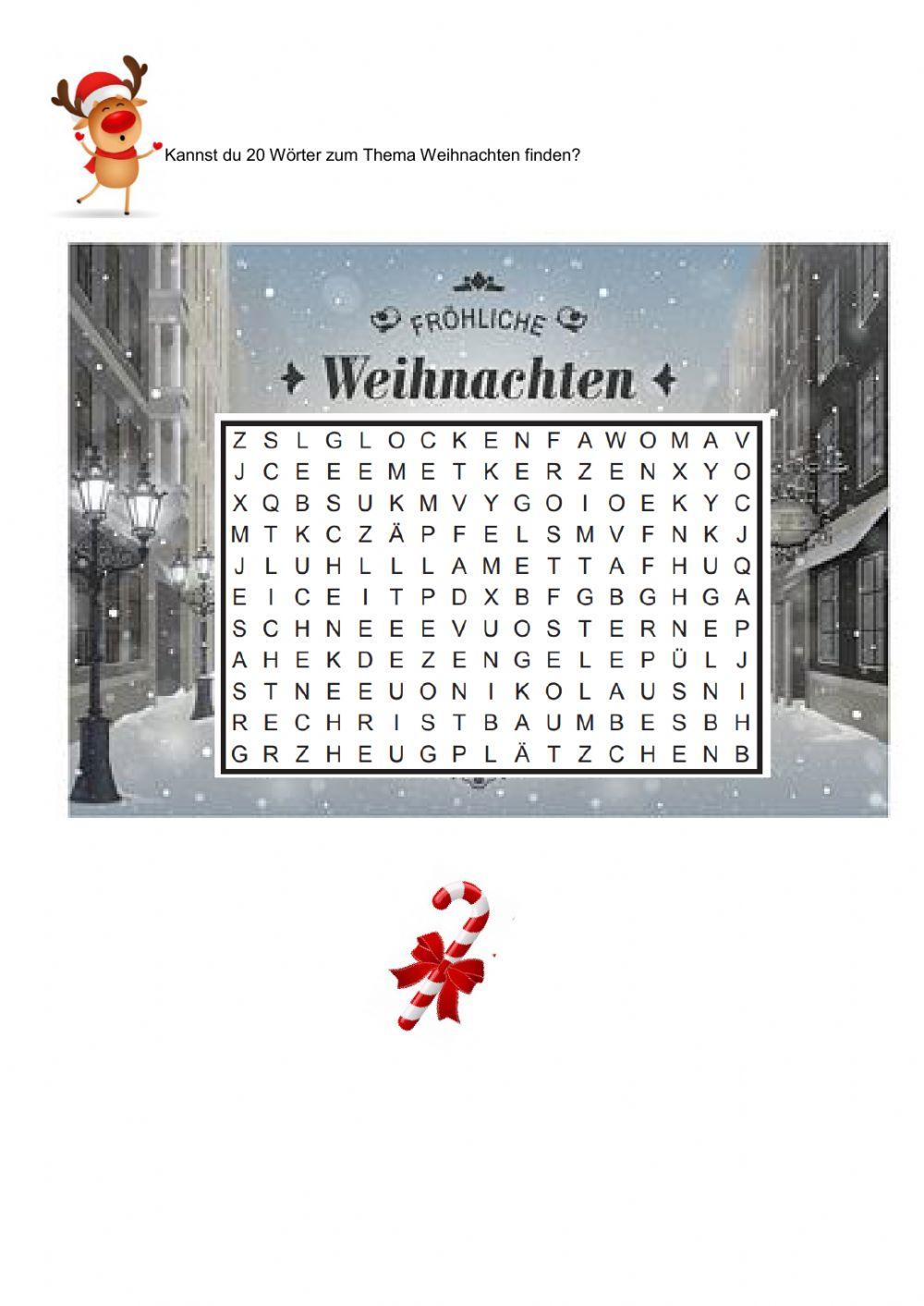 Weihnachten -Wortquadrat